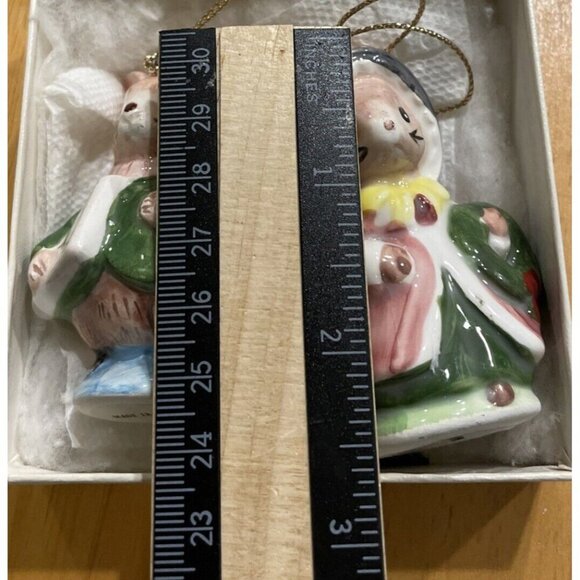 Schmid Country Cousins Christmas Ornaments Set Of 2 Rabbit Mouse Mice Vintage - Picture 2 of 5